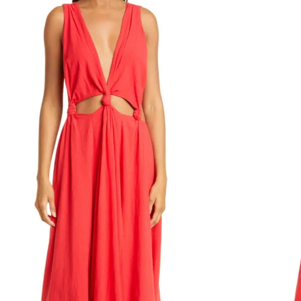 COPY - Farm Rio Red Cutout Midi Dress